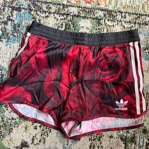 Small silk adidas rose shorts